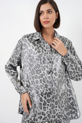 Bigdart 6699 Leopar Desenli Alt Üst Takım - Gri