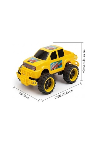 Mini Canavar Kamyon Büyük Tekerlekli Renkli Dev 4x4 Eğlenceli Off-road Oyuncak Arazi Kamyonu Sarı