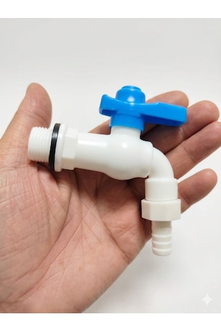 Plastik Bilyali Bahce Musluğu 1/2 Küresel Aç Kapa Musluk Başlığı Bidon Musluğu Pvc Musluk 9cm