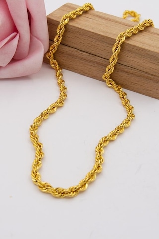 14 Ayar Altın Zincir 4 Mm Halat Zincir 60 Cm Uzunluk Kadın Kolye