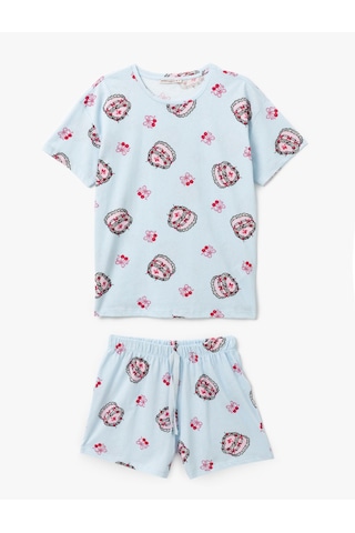 Koton Pamuklu Baskılı Kısa Kollu Kadın Şortlu Pijama Takımı Pembe Desenli 5slk40066mk Pembe Desenli Pembe