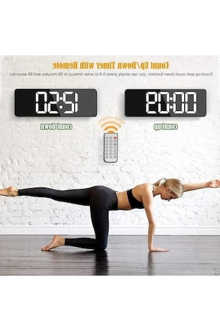 Trendooze Uzaktan Takvim, Sıcaklık, Saati, Saat, Led Kumanda İnç Duvar Dijital Camgöbeği Camgöbeği Çalar 16 12/24h, Tf Camgöbeği