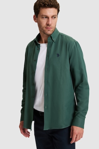 U.S. Polo Assn. Erkek Koyu Yeşil Uzun Kollu Basic Gömlek 50324708-vr079 Koyu Yesıl