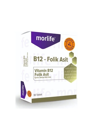 Morlife B12 Folik Asit 30 Çiğneme Tablet