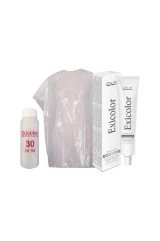 Saç Boyası Tüp 60 Ml - Soğuk Gri + 30 Volüm Peroksit + Boya Naylonu