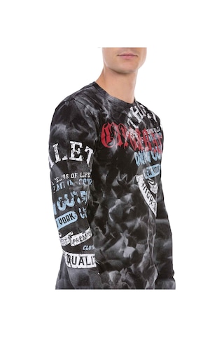 Cipo & Baxx CL453 3 Boyutlu Siyah Erkek Sweatshirt Siyah