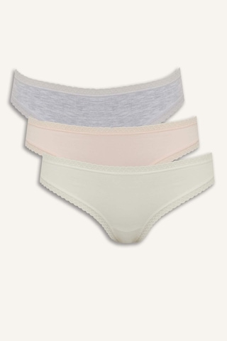 Defacto Dantel Detaylı 3lü Brazilian Külot-fall İn Love F2190ax25augr93 Gri