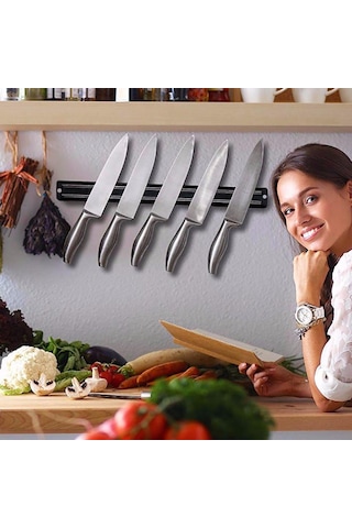 Sagit Manyetik Duvara Monte Mutfak Mıknatıs Bar Tutucu Vitrin Şerit 33 Cm