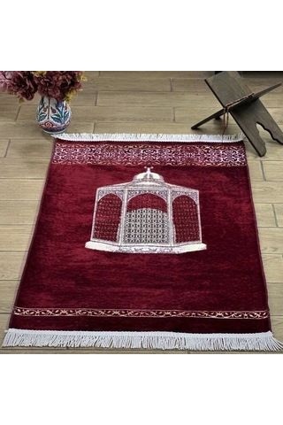 Makam-ı İbrahim Lüks Şönil Seccade Bordo 70x125 Cm-240 Gr Çok Renkli