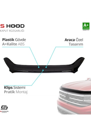 S-dizayn Ford Custom Abs Plastik Kaput Rüzgarlığı 2018 Üzeri A+kalite