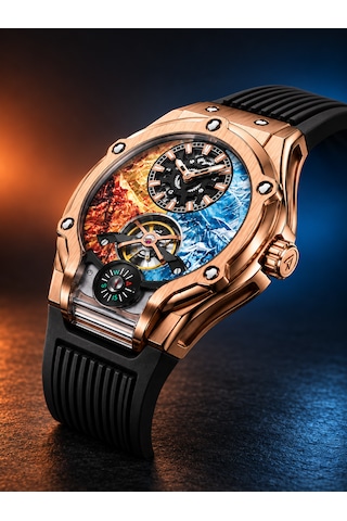 Pagani Design Pd-981 Everest Dağı Zirvesi Serisi Limited Edition Otomatik Erkek Kol Saati Rose Black Rose Gold