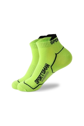 6 Çift Nefes Alabilen Ter Emici Koşu Futbol Fitness Antrenman İçin Erkek Kısa Spor Çorap Neon Yeşil