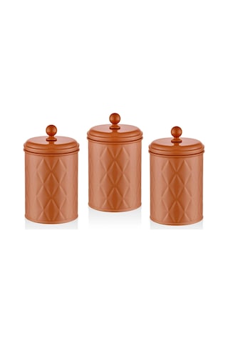The Mia Prizma Çay Şeker Kahve Kavanozu Terracota 1 Lt