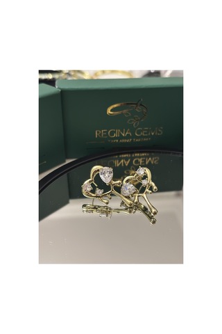 Golden Heart Bloom Crystal Küpe Altın