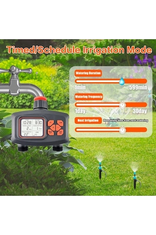 Tongxida Bahçe Hortumu İçin Akıllı Yağmurlama Zamanlayıcısı 2 Çıkışlı Büyük Lcd Çim İçin Damla Sulama Seti 57943249