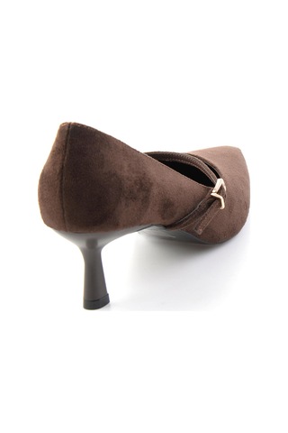 Bambi Kahve Süet Kadın Klasik Topuklu Ayakkabı K01565803072 Kahverengi