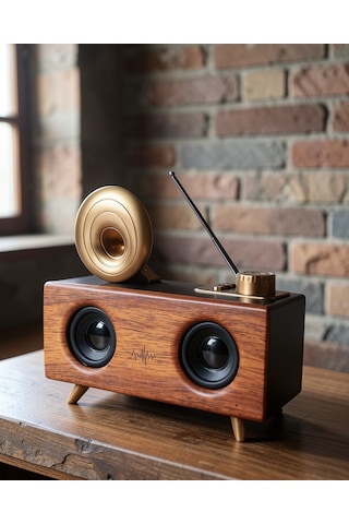 Çalar Radyo Müzik Kutusu Nostaljik Hoparlör Uczb6speaker2