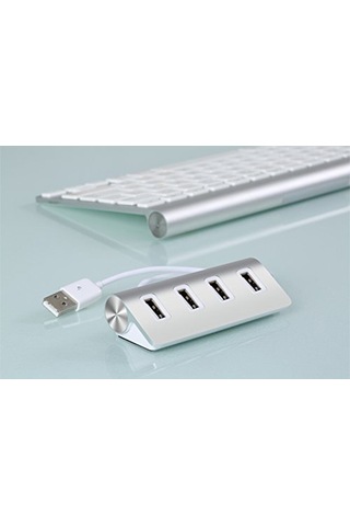 Teltree Usb-a 4 Portlu Alüminyum Hub: Taşınabilir Usb 2.0 Genişletme İstasyonu, Dizüstü Bilgisayar İçin Çoklu Bağlantı Noktası