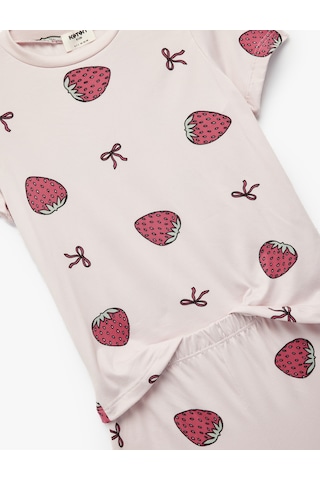 Koton Çilek Baskılı Kısa Kollu Pijama Takımı Pembe Desenli 5slk40199mk Pembe Desenli