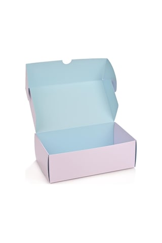 Kurabiye Kutusu Pembe-mavi 21 X 12 Cm 100 Adet