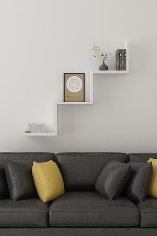 Moonlife Moonlife Dart Dekoratif Duvar Rafı Beyaz