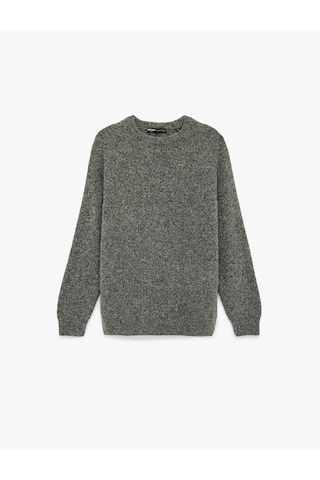Koton Regular Fit Uzun Kollu Bisiklet Yaka Triko Kazak Antrasit 6wam70077ht Antrasit