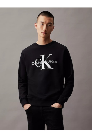 Calvin Klein Erkek Core Monologo Crewneck Sweatshirt-siyah Black