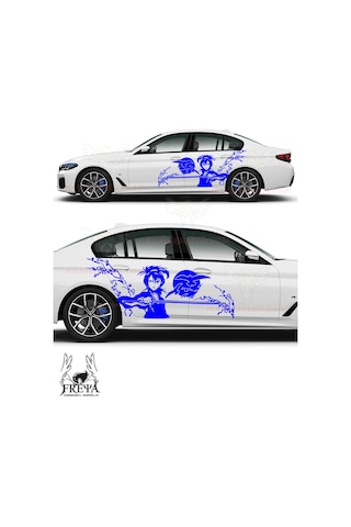 120X50cm-Samuray Kız Yan Kapı Oto Sticker, Samurai Girl