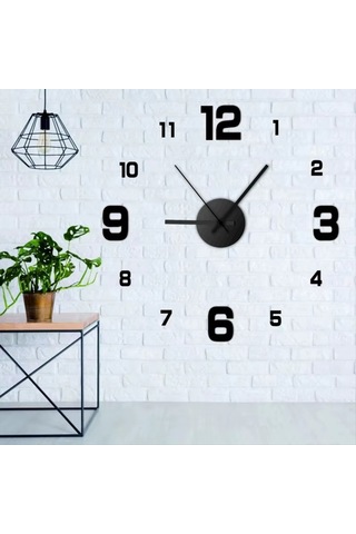 Gatherco Modern Çerçevesiz Kendin Yap Duvar Saati Büyük 3d Rakamlar Duvar Saati Ev Ofis Dekorasyonları Duvar Dekorasyon Sanatı Gümüş