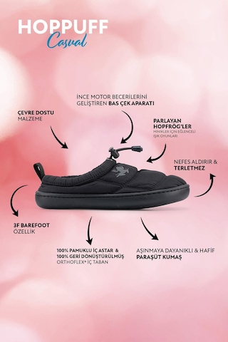 Hoppuff Casual Dinamik Siyah Barefoot Çocuk Ayakkabı