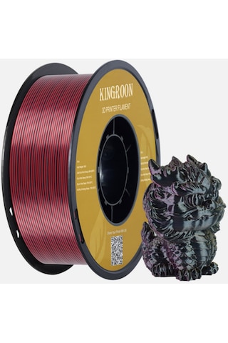 Üç Renkli Silk Pla Filament Altın-fuşya-siyah Canlı Parlak Renk Geçişi 1.75mm 1kg