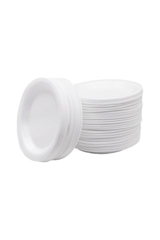 Köpük Tabak Yuvarlak Küçük Boy 100 Adet Çap:17cm Beyaz