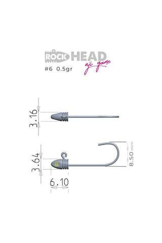 Fujin Rock-head 6no Aji Game Jighead 2 GR