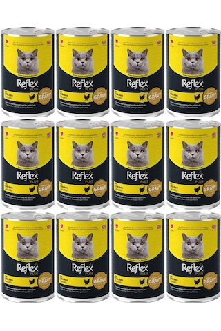 Reflex Plus Gravy Tavuklu Sos İçinde Et Parçacıklı Kedi Konservesi 400 Gr 12 Adet