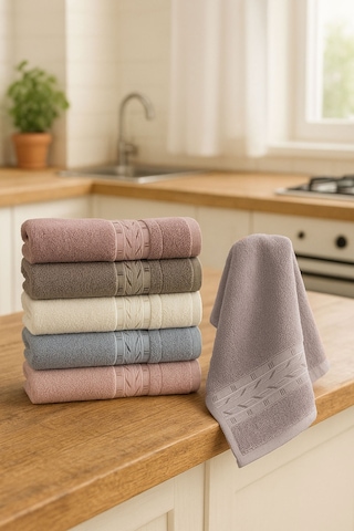 6'lı Mutfak Havlusu Seti 30x50 Cm %100 Pamuklu Reyhan Çok Renkli