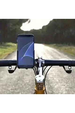 Motosiklet Gidon Telefon Tutucu 360 Döner, Kaymaz Sabitleme Sistemli, Sarsıntı Önleyici Telefon Tut