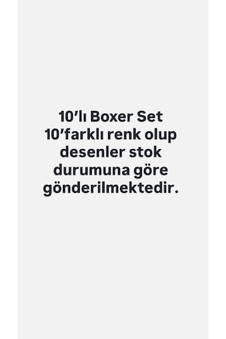 Erkek Çocuk Desenli Boxer 10'lu Karışık 10'lu