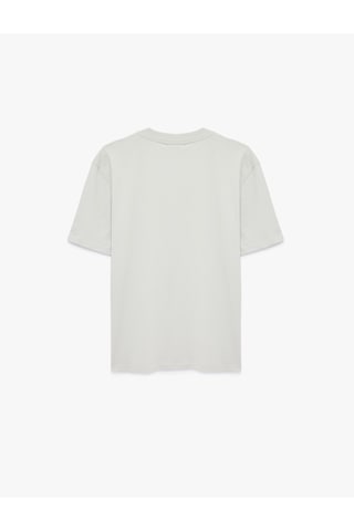 Koton Regular Fit Kısa Kollu Pamuklu Bisiklet Yaka Baskılı Tişört Gri 6sam10002mk Gri