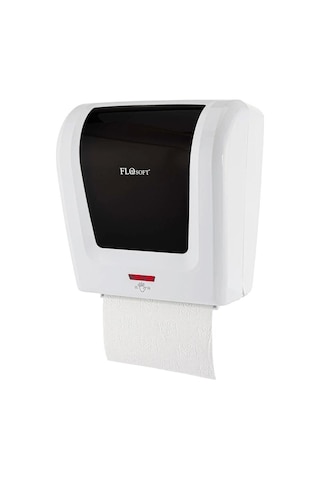 Flosoft F047 Sensörlü Fotoselli Hareketli Rulo Kağıt Havlu Dispanseri Makinesi - 21 Cm. - Beyaz