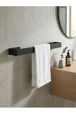 Lexroo 40 Cm Yapışkanlı Havlu Askısı Metal Havluluk Delmeden Montaj Banyo Havlu Askılığı Mutfak Çok Renkli
