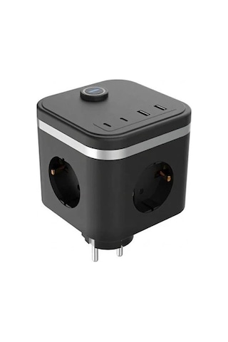 Termal Akım Korumalı Isıya Dayanıklı 3 Lü Duvar Tipi Priz 2x Usb 2x Typce 3680 W 10
