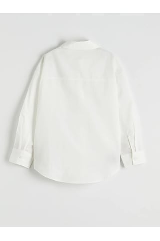 Lc Waikiki Beyaz Uzun Kollu Kız Çocuk Poplin Gömlek