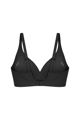 Cottonhill Seamless Bra - Slight Siyah Lazer Kesim Dikişsiz Dilim Detaylı Balensiz Kadın Sütyen Siyah