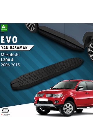 S-dizayn Mitsubishi L200 4 Evo Siyah Yan Basamak 193 Cm 2006-2011