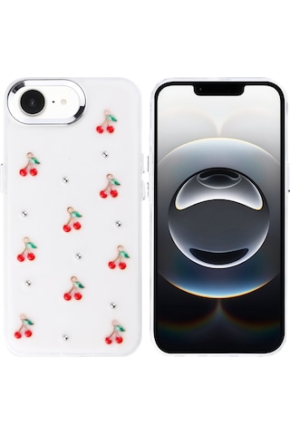 Zore Apple Uyumlu iPhone 16e Kılıf Airbag Tasarımlı Simli Şeffaf Msra Kutup Kapak - Lale Şeffaf