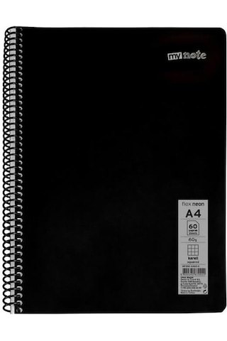 Mynote Flex Neon A4 60 Yaprak Spiralli Kareli Defter