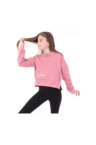 Toontoy Kids Toontoy Kız Çocuk Baskılı Sweatshirt Gülkurusu
