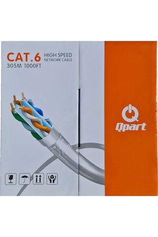 QPART CAT6 UPT HIGH SPEED NETWORK CABLE 305M NETWORK KABLOSU