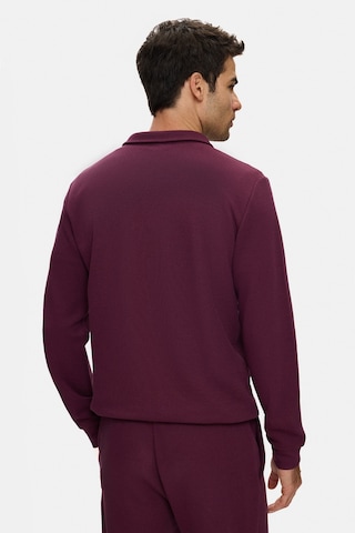 UCLA Zeon Bordo Yarım Fermuarlı Nakışlı Standard Fit Erkek Pike Sweatshirt