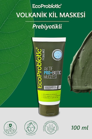 Prebiyotikli Volkanik Kil Maskesi 100 Ml + Gözenek Sıkılaştırıcı Etki Tüm Ciltler İçin